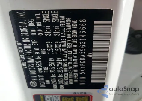 2016 Kia Sorento Sx V6 from USA, damaged, VIN 5XYPKDA59GG146668